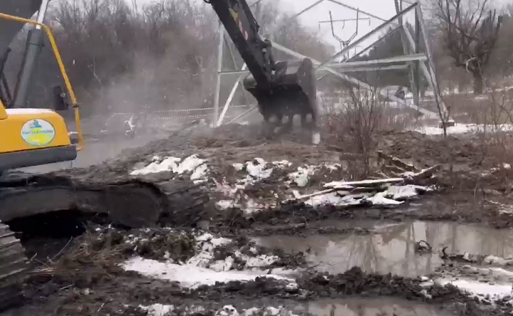 Место аварии. Скриншот видеозаписи из telegram-канала Юрия Лысенко