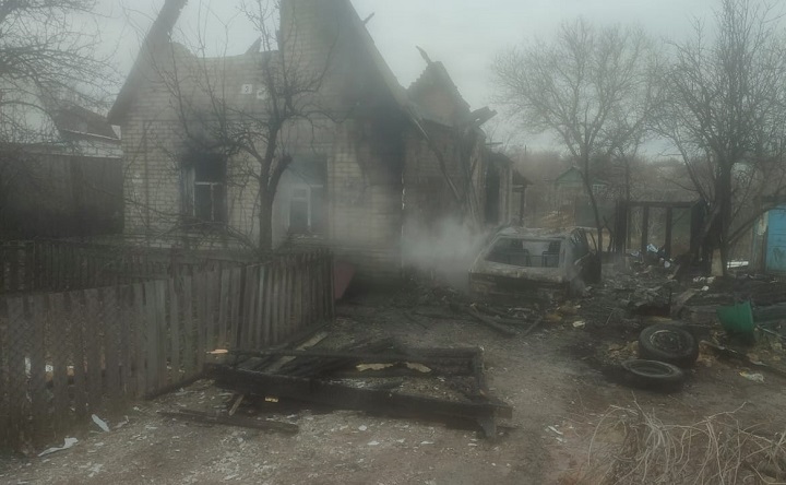 Дом многодетной семьи, сгоревший в Таганроге. Фото Марины Пиксаевой