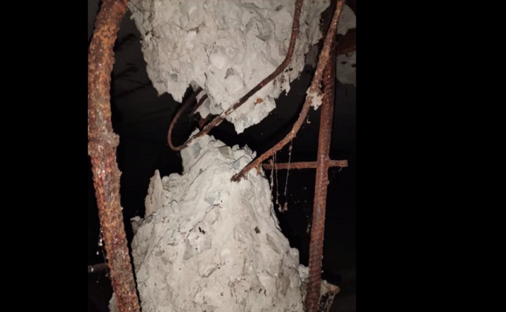 Состояние железобетонных конструкций в аварийном доме. Скриншот видео канала «ТТС»
