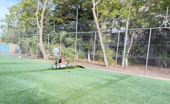 Окончание работ на спортплощадке по улице Фрунзе. Фото telegram-канала Константина Хмельницкого