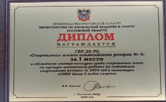Диплом победителя на областном конкурсе. Фото telegram-канала спортивной школы №9