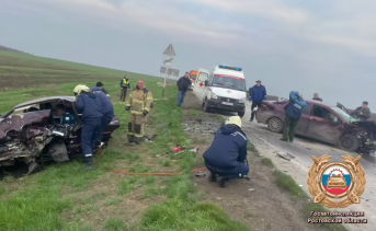 Место ДТП. Скриншот видео Госавтоинспекции Ростовской области