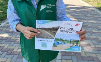 Листовка с призывом голосовать за территорию для благоустройства в руках волонтёра. Фото donland.ru