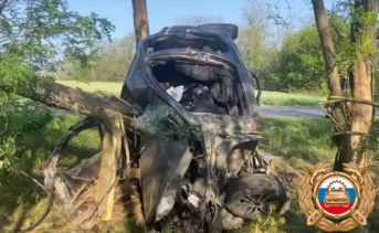 Место ДТП. Скриншот видео отдела пропаганды Госавтоинспекции Ростовской области
