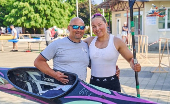 Олеся Козеева с тренером Олегом Козеевым. Фото пресс-службы спорткомитета Таганрога