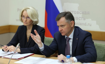 Врио губернатора Ростовской области Юрий Слюсарь и вице-спикер Госдумы Виктория Абрамченко. Фото donland.ru