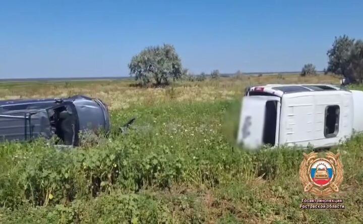 Место ДТП. Фото пресс-службы Госавтоинспекции по Ростовской области
