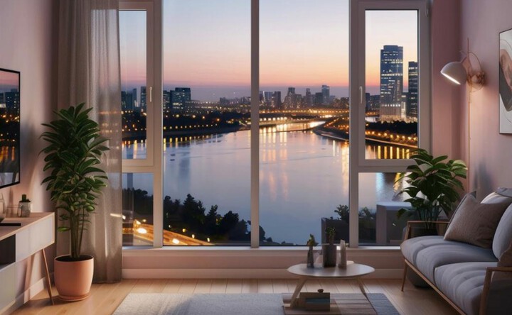 Вид из окна, иллюстрация сгенерирована нейросетью GigaChat