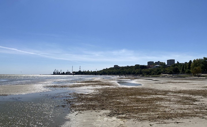 Ветровой сгон в Таганроге. Фото Елены Анисимовой / ruffnews.ru