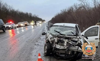 Место ДТП. Фото пресс-службы Госавтоинспекции по Ростовской области