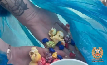 Обнаруженные пакеты. Скрин видео пресс-службы Госавтоинспекции по Ростовской области