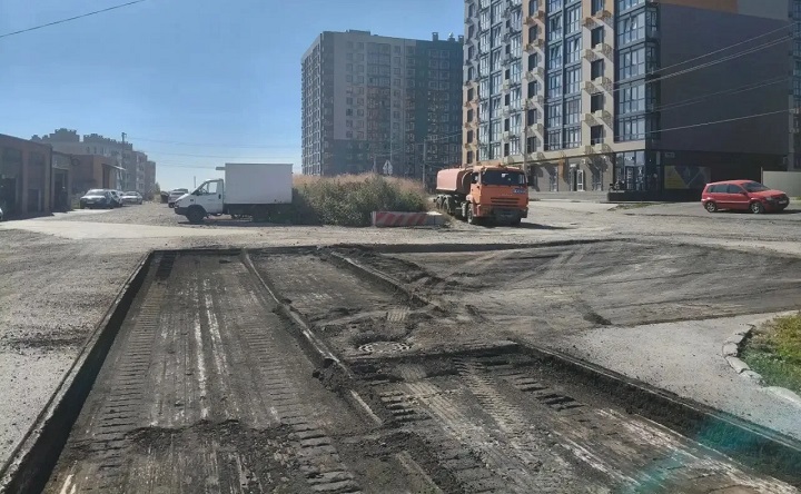 Ремонт дороги по улице Чехова. Фото канала Светланы Камбуловой