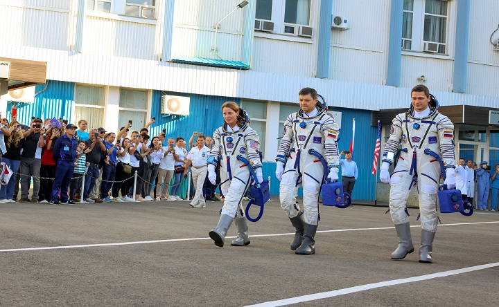 Экипаж «Союз МС-24». Фото госкорпорации «Роскосмос»