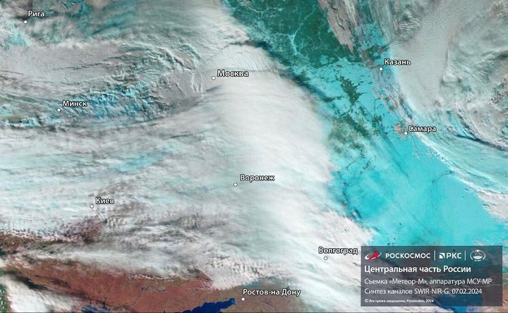 Циклон Ольга из космоса. Фото Роскосмос